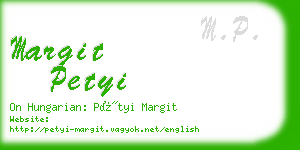 margit petyi business card